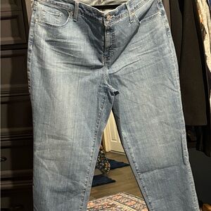 Chico's Blue Ankle Cropped Jeans with Faded Look